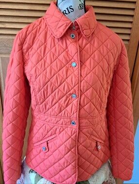 Lauren Ralph Lauren Diamond Quilted Barn Jacket Orange/coral Size M